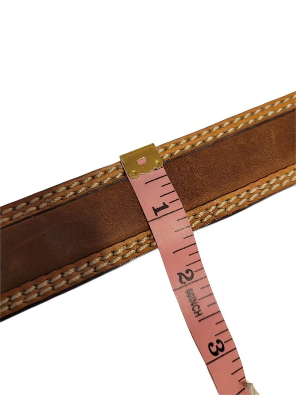 Tony Lama Double Stitch Leather Belt 1 3/8